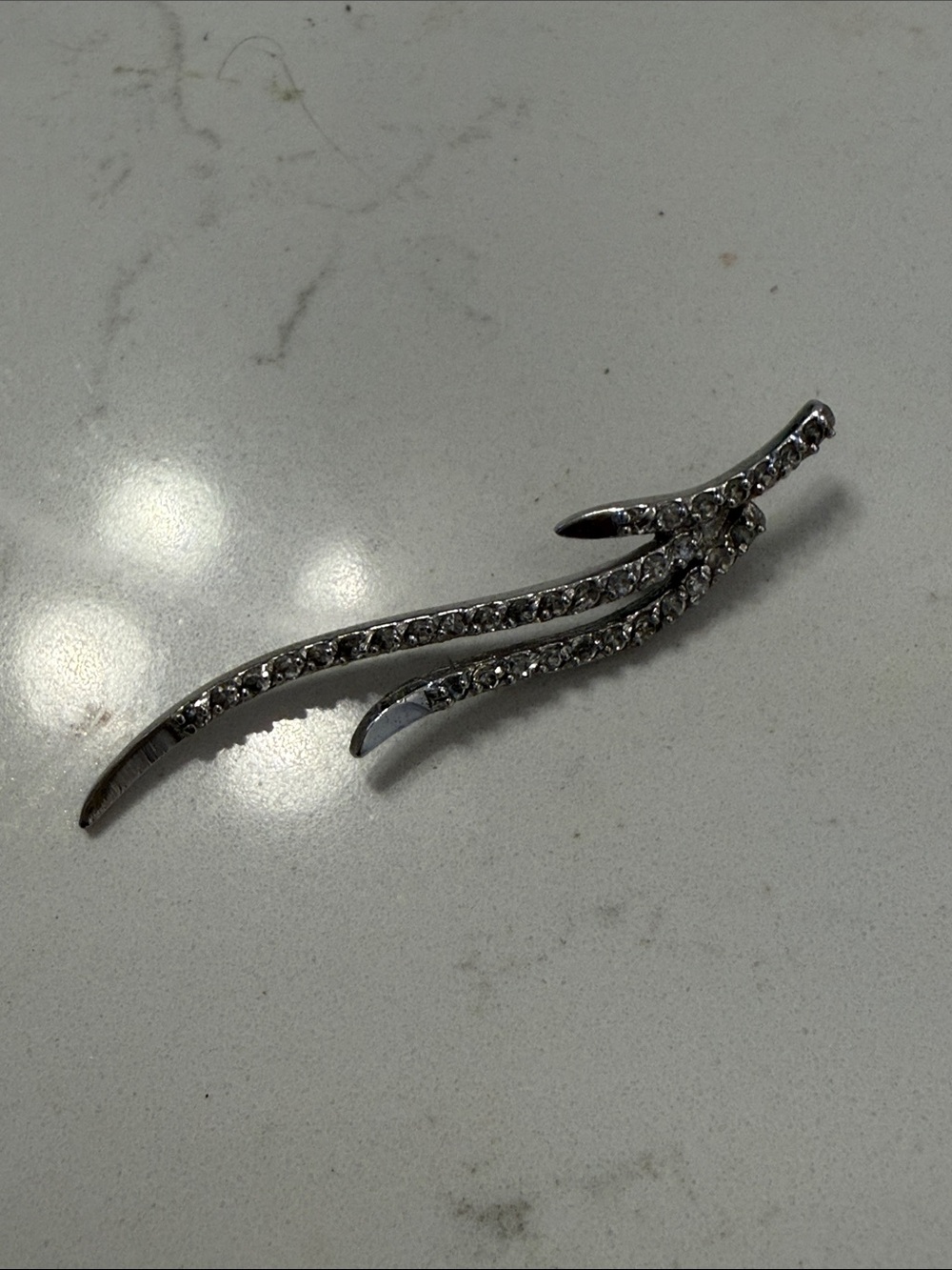 Sparkling Silver Crystal Vine pendant